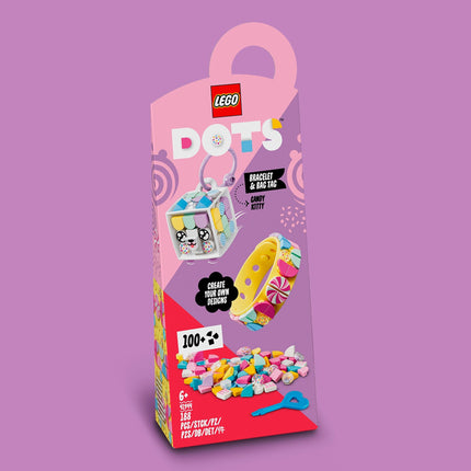 LEGO® DOTS Candy Kitty Bracelet & Bag Tag DIY Craft Kit Bundle 41944