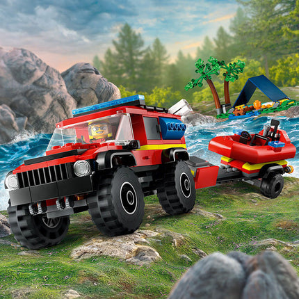 LEGO® City 4x4 Fire Engine with Rescue Boat Toy 60412