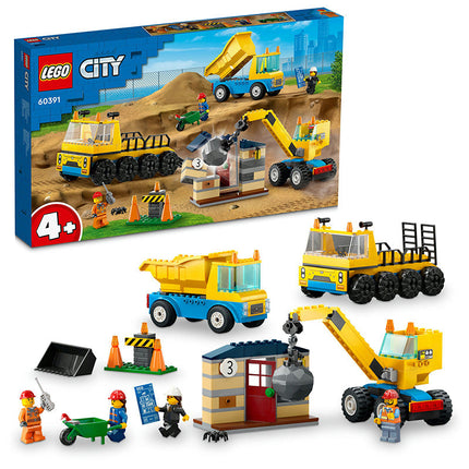 LEGO® City Construction Trucks and Wrecking Ball Crane 60391