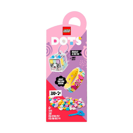 LEGO® DOTS Candy Kitty Bracelet & Bag Tag DIY Craft Kit Bundle 41944